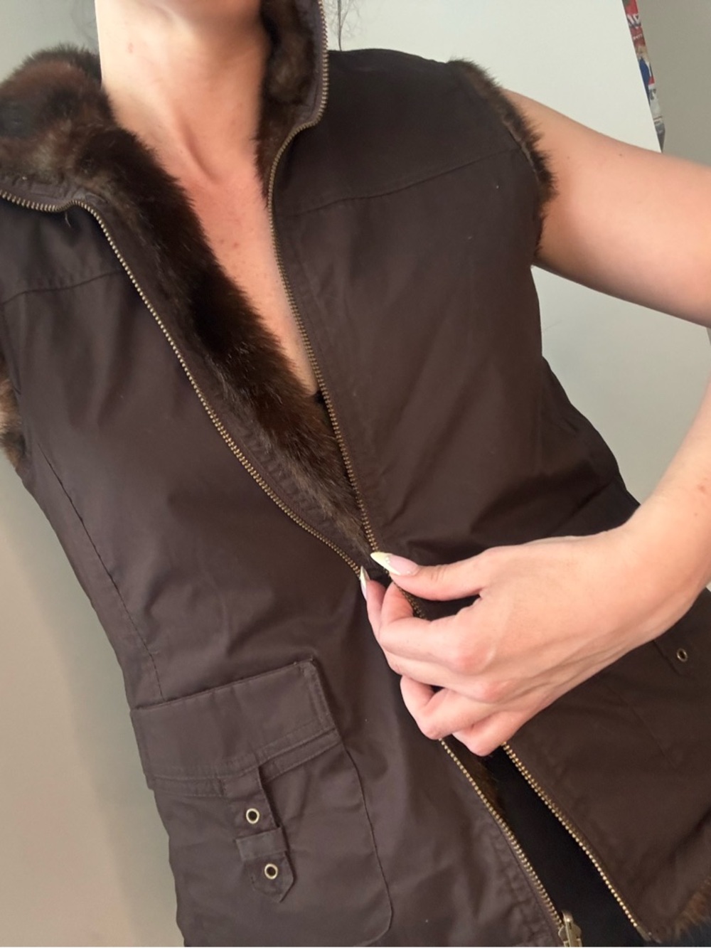 Reversible faux Fur vest